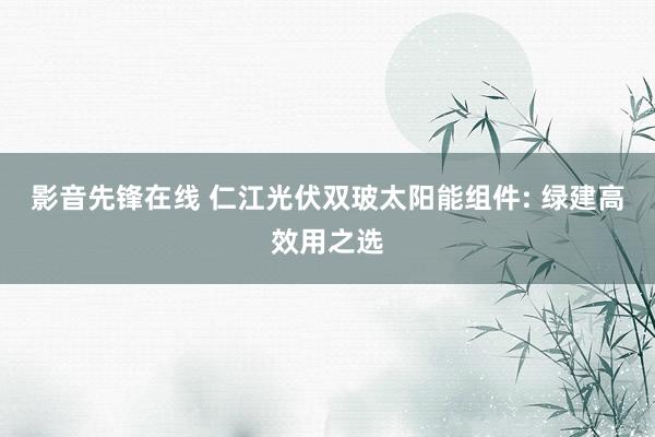 影音先锋在线 仁江光伏双玻太阳能组件: 绿建高效用之选